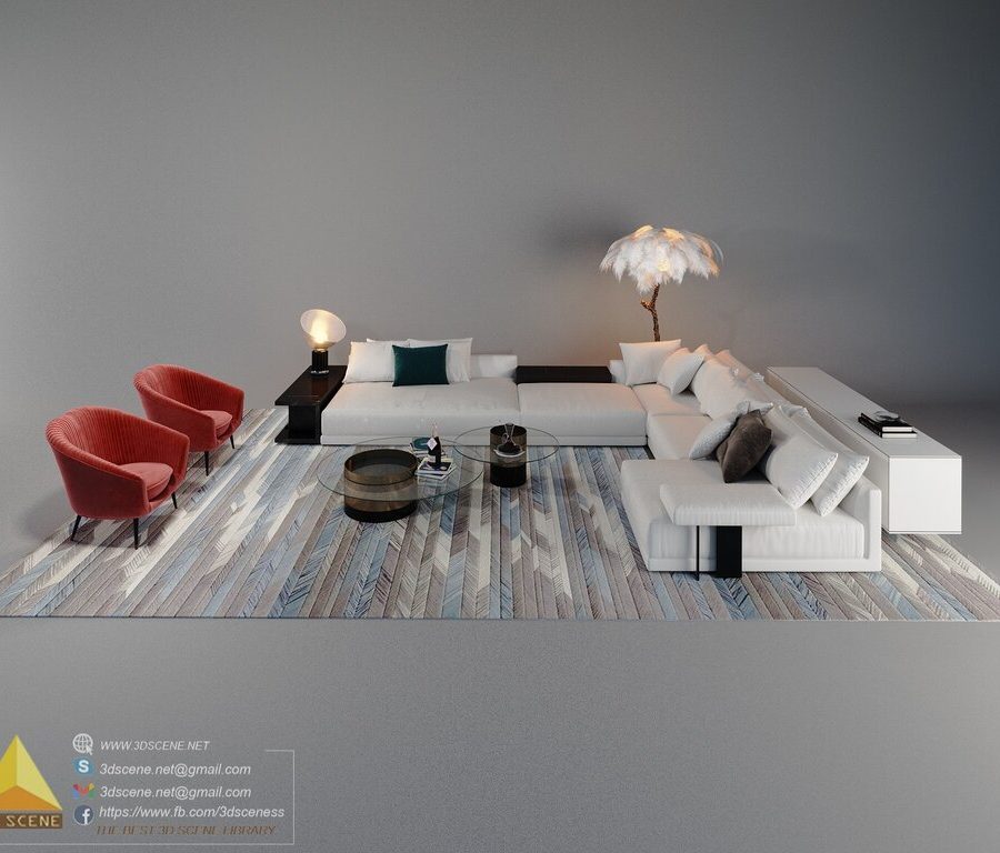 Living room scene 3dsmax corona